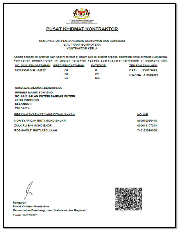 PKK G7 Certificate